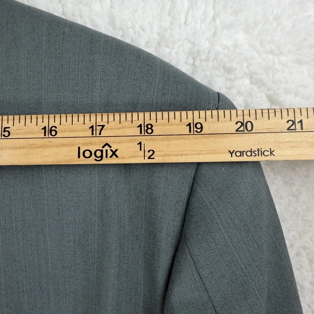 Lubiam Suit Jacket Mens 50L Gray Wool One Button Made‎ Italy Striped Notch Lapel